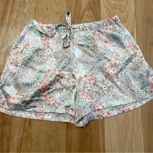 Cynthia Rowley Sleepwear Women M Satin Floral Sleep/Lounge Shorts Tie-waist